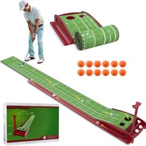 Golf Practice Putting Mat Golf Training Equipment For Home With Ball Return